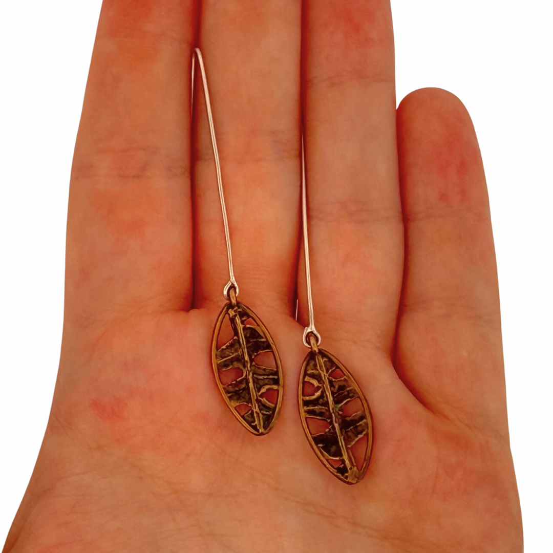 Warm Lopez Fern Almond Hook Earrings