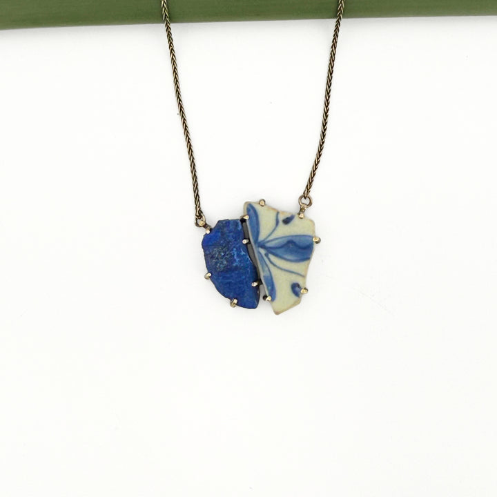Pottery Shard & Lapis Necklace
