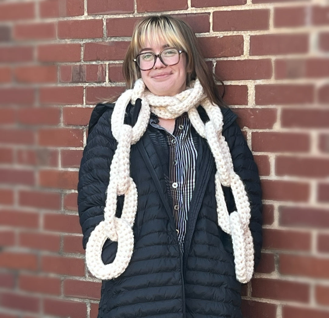 Cream Chain Scarf