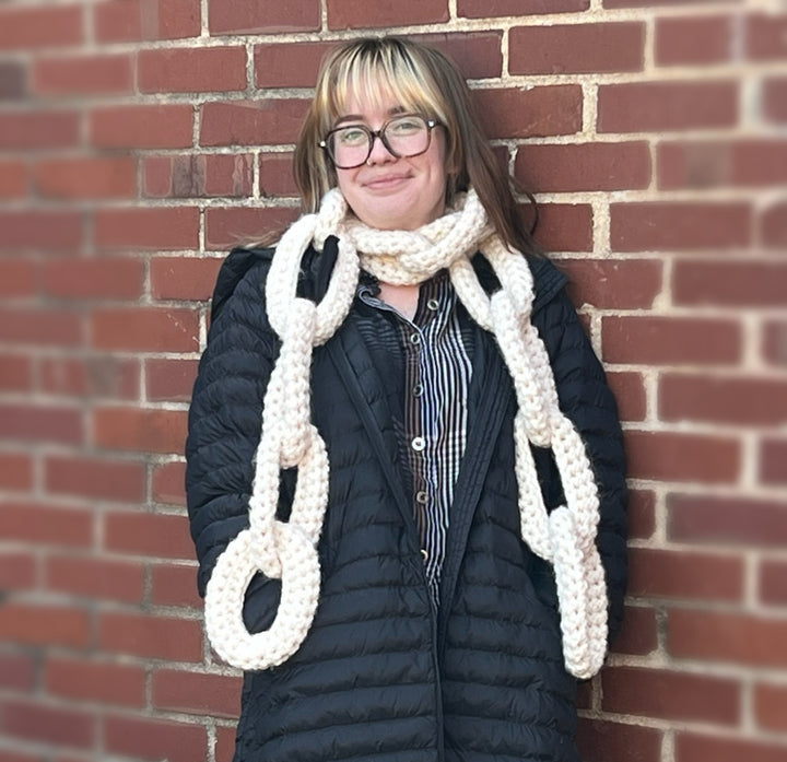 Cream Chain Scarf