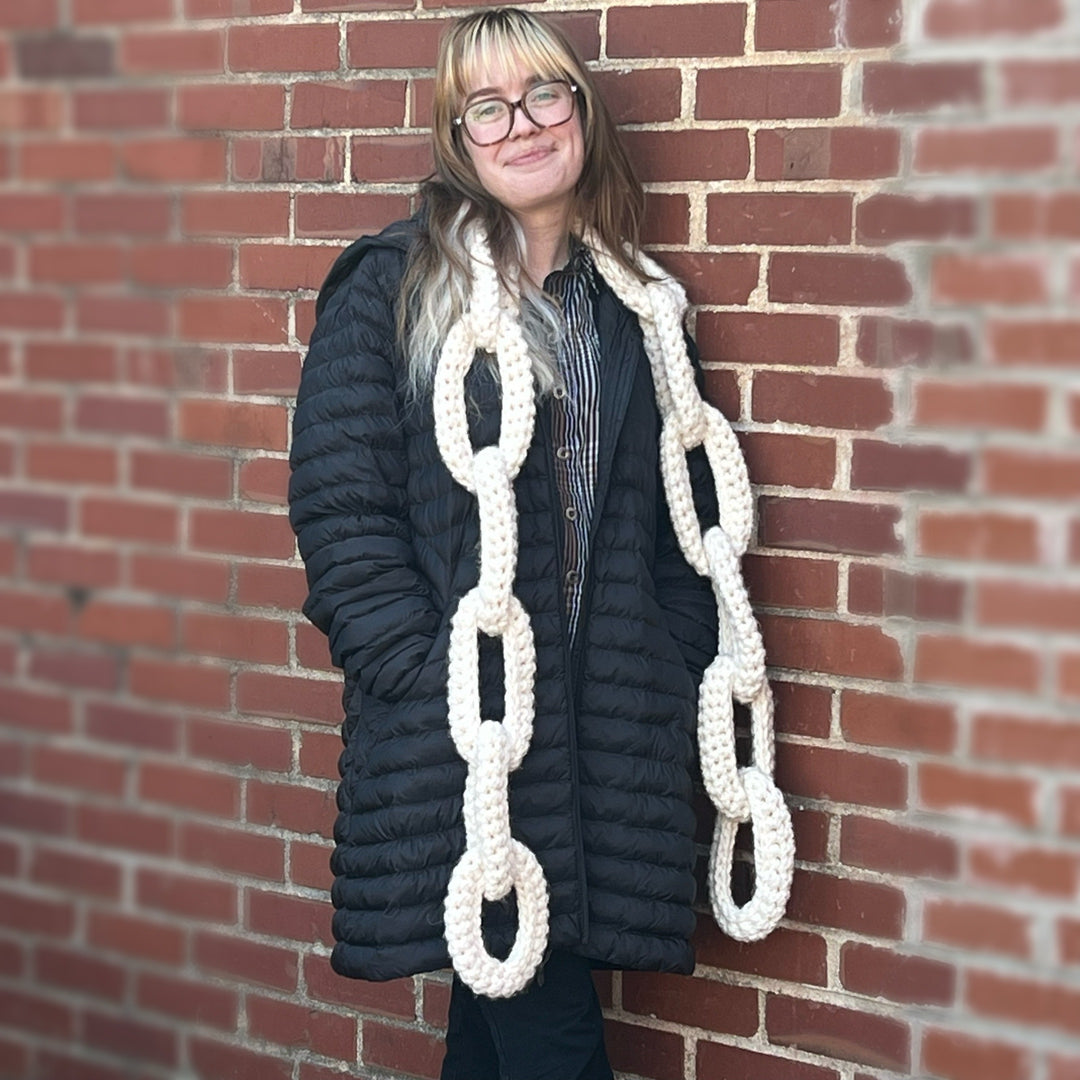 Cream Chain Scarf