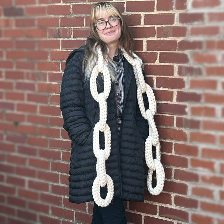Cream Chain Scarf
