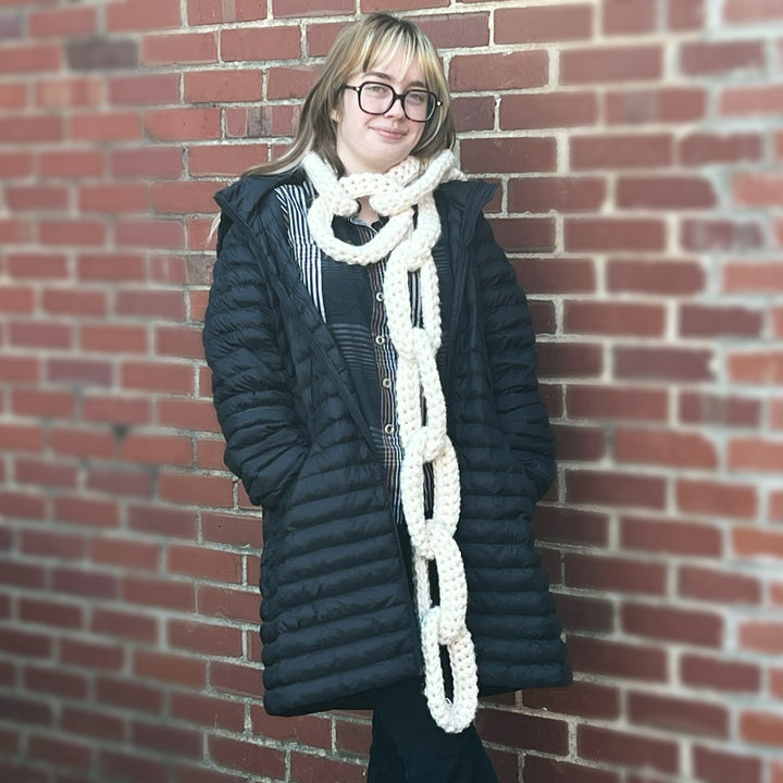 Cream Chain Scarf