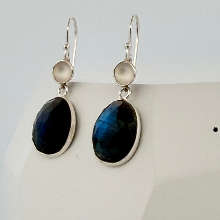 Pod with Bezeled Labradorite Earrings