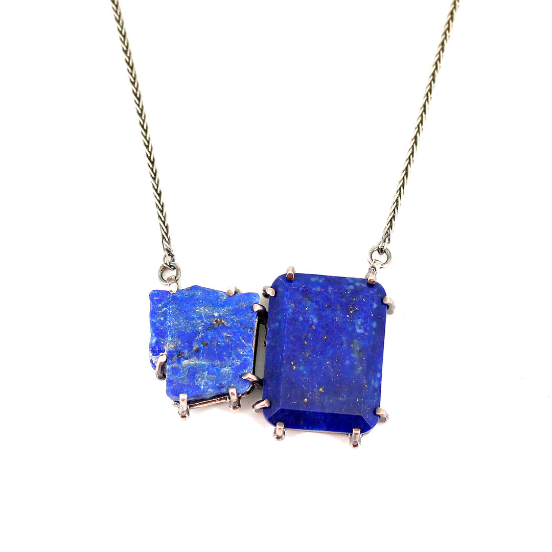 Rough Lapis & Polish Lapis Necklace