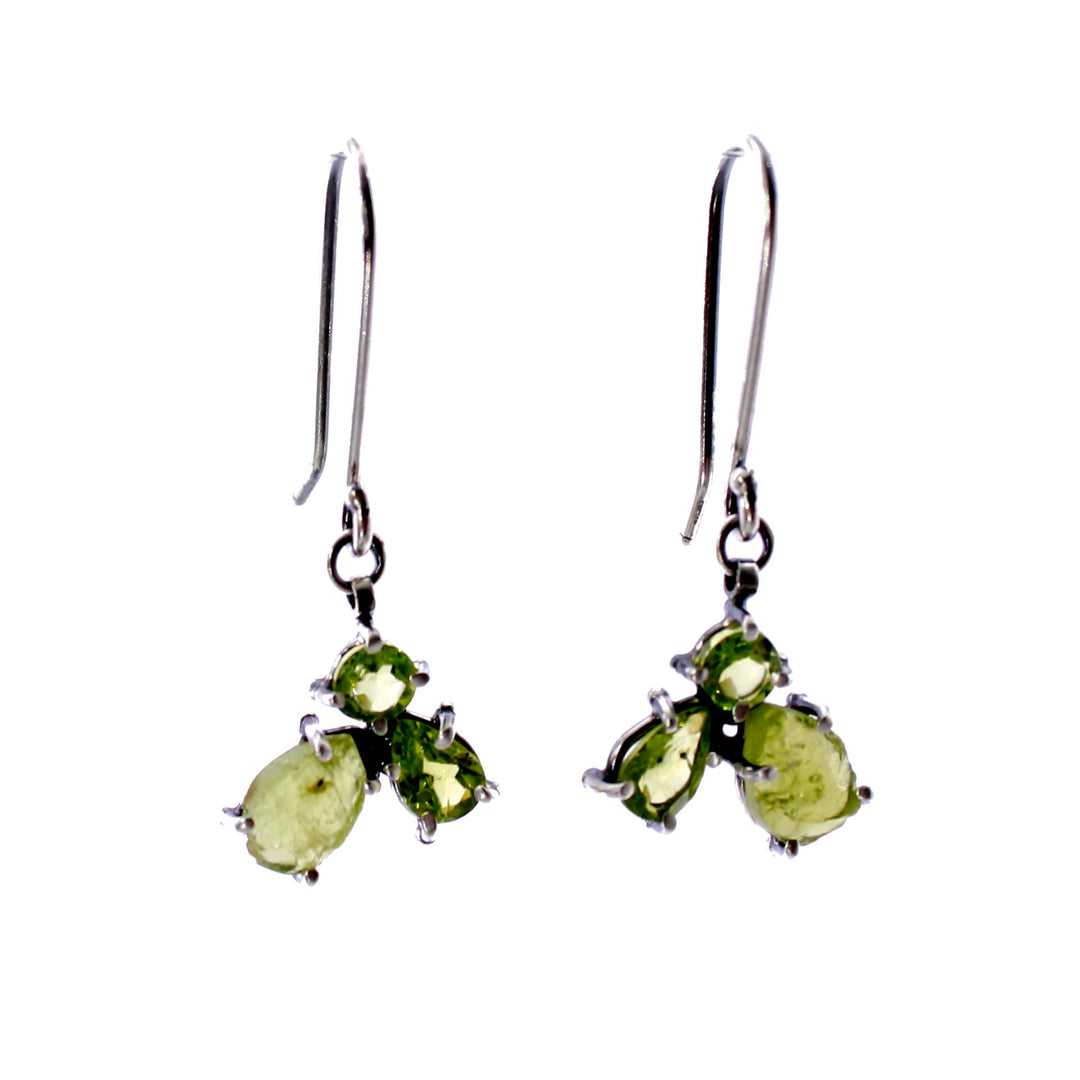 Triple Peridot Dangle Earrings