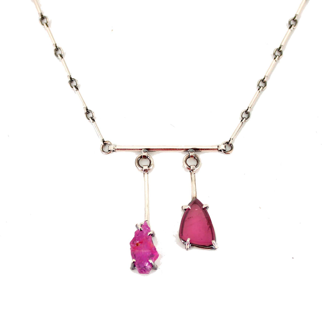 Rough Ruby & Pink Tourmaline Necklace