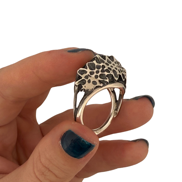 Patina Pinecone Slice Ring