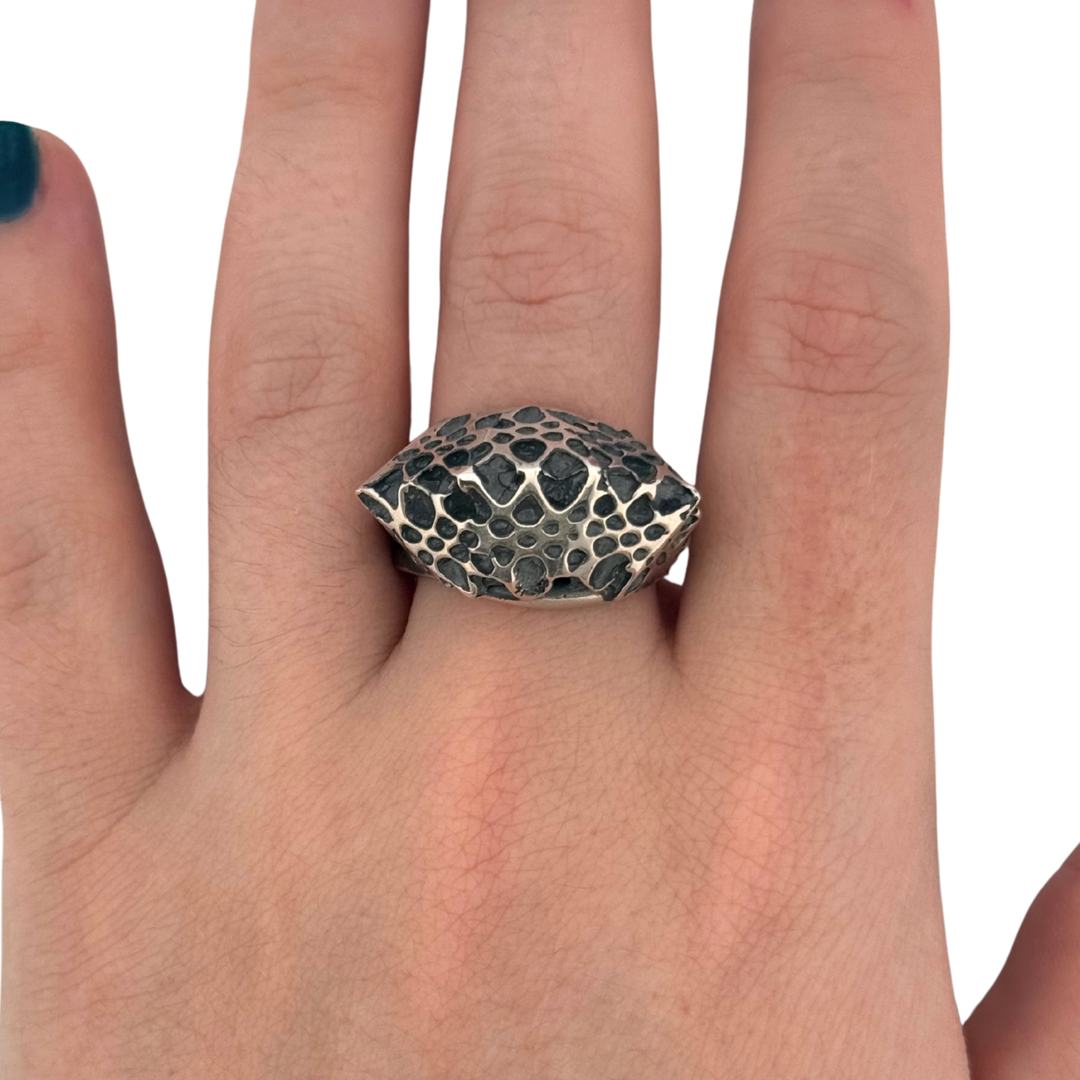 Patina Pinecone Slice Ring