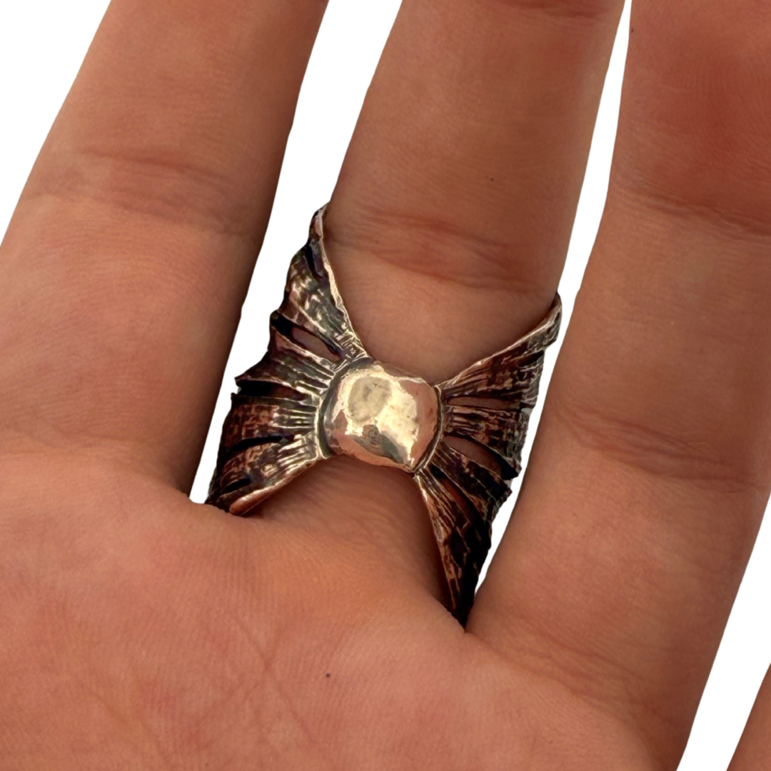 Ruby Banana Flower Armardillo Ring