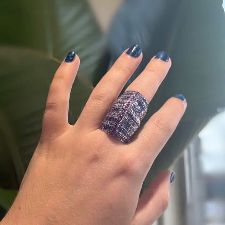 Ruby Banana Flower Armardillo Ring