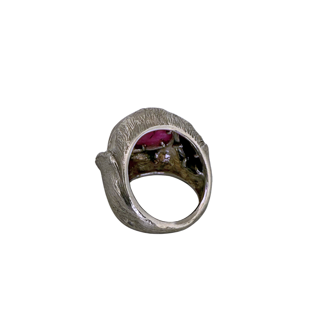 Ruby Peony Bud Ring