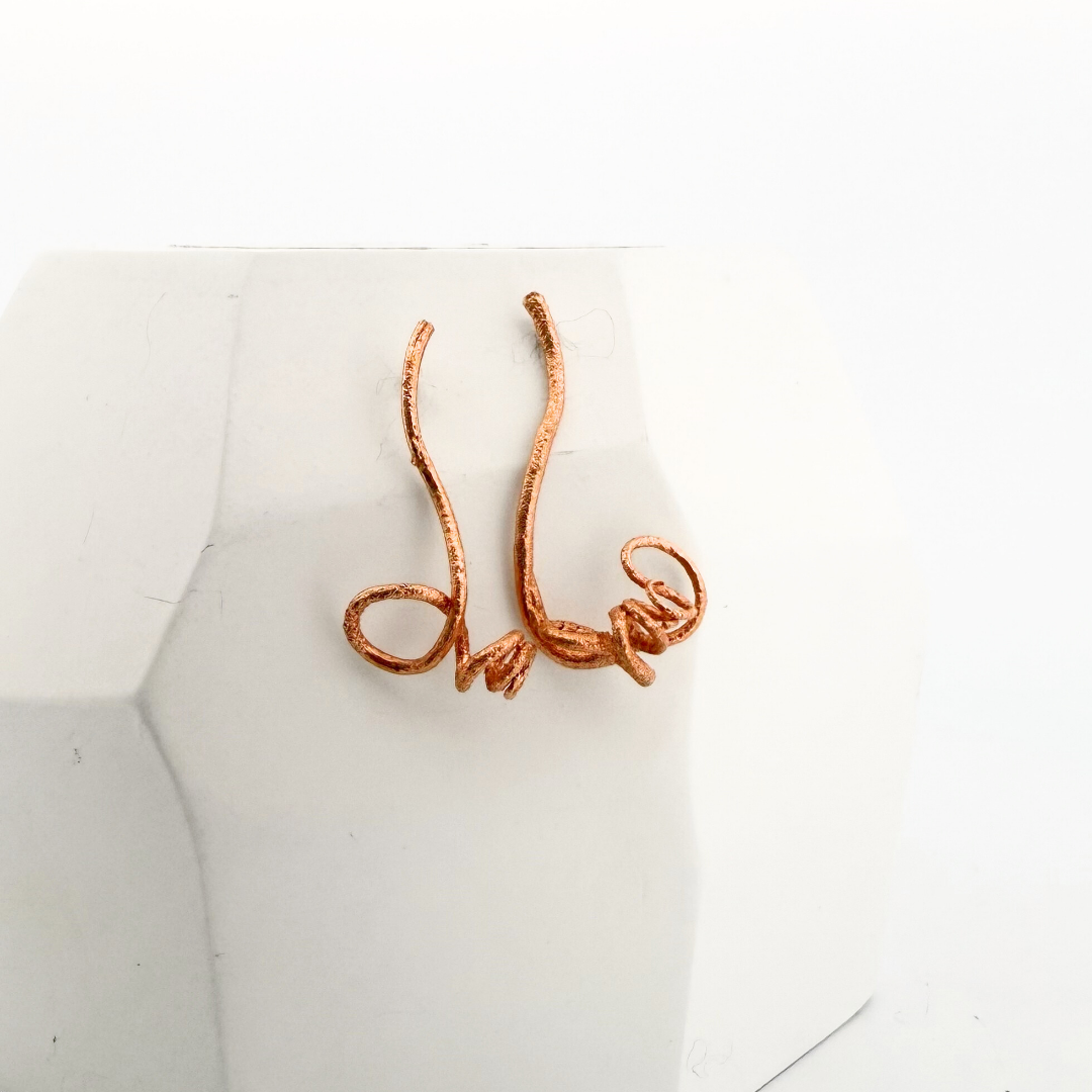 Tendril Earrings - rose gold
