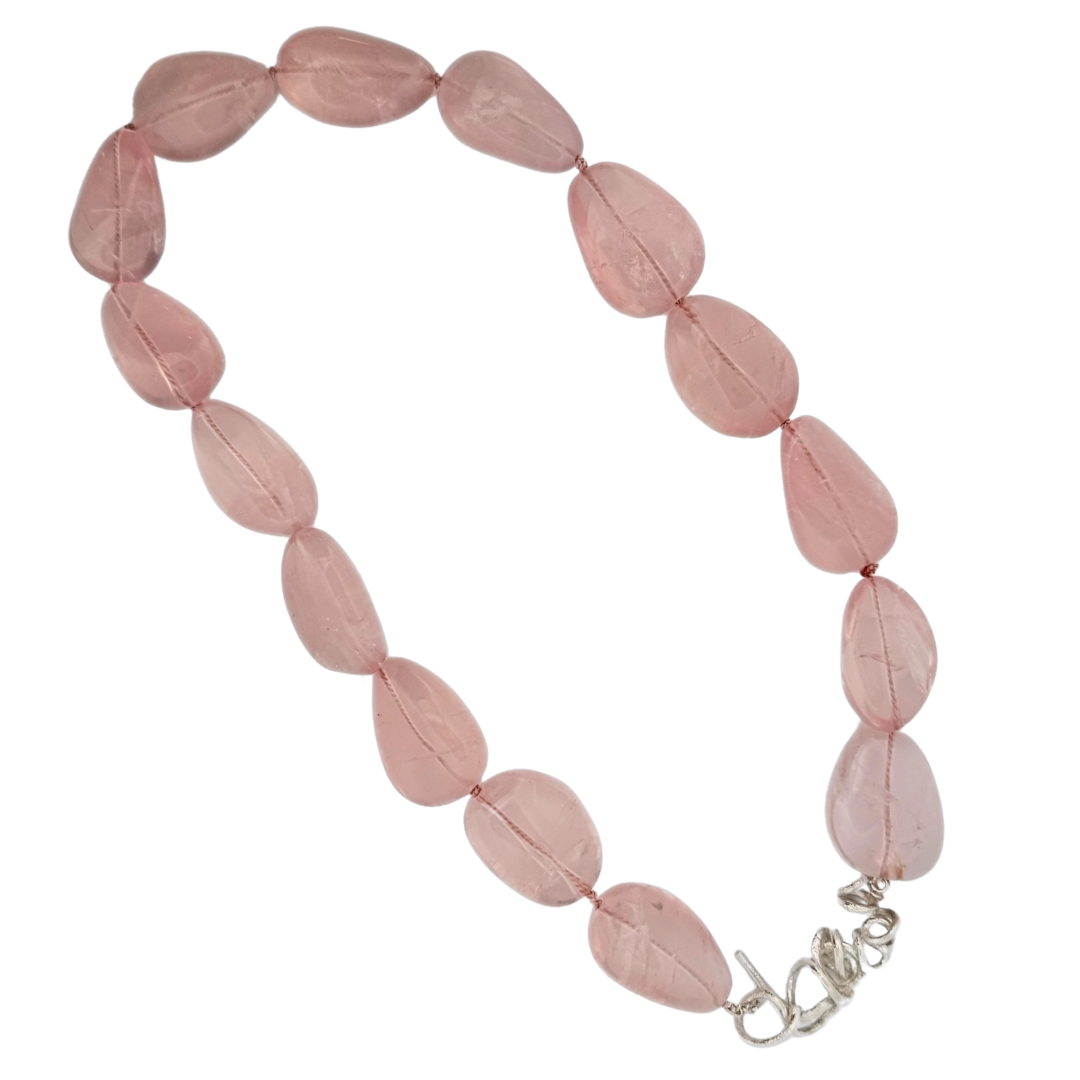 Rose Quartz Tendril Toggle Necklace