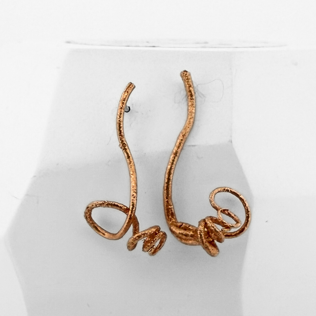 Tendril Earrings - rose gold