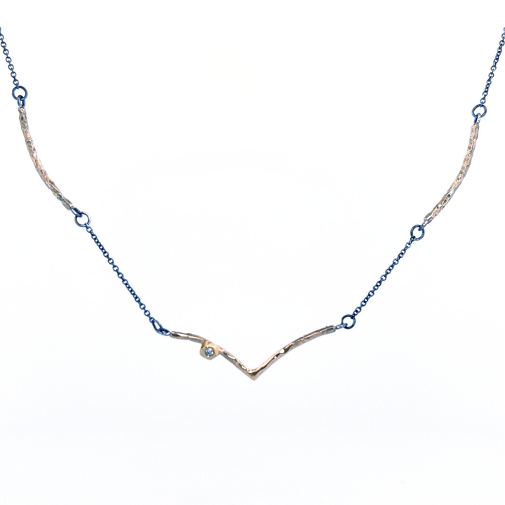 Facet V Stick Necklace - Diamond