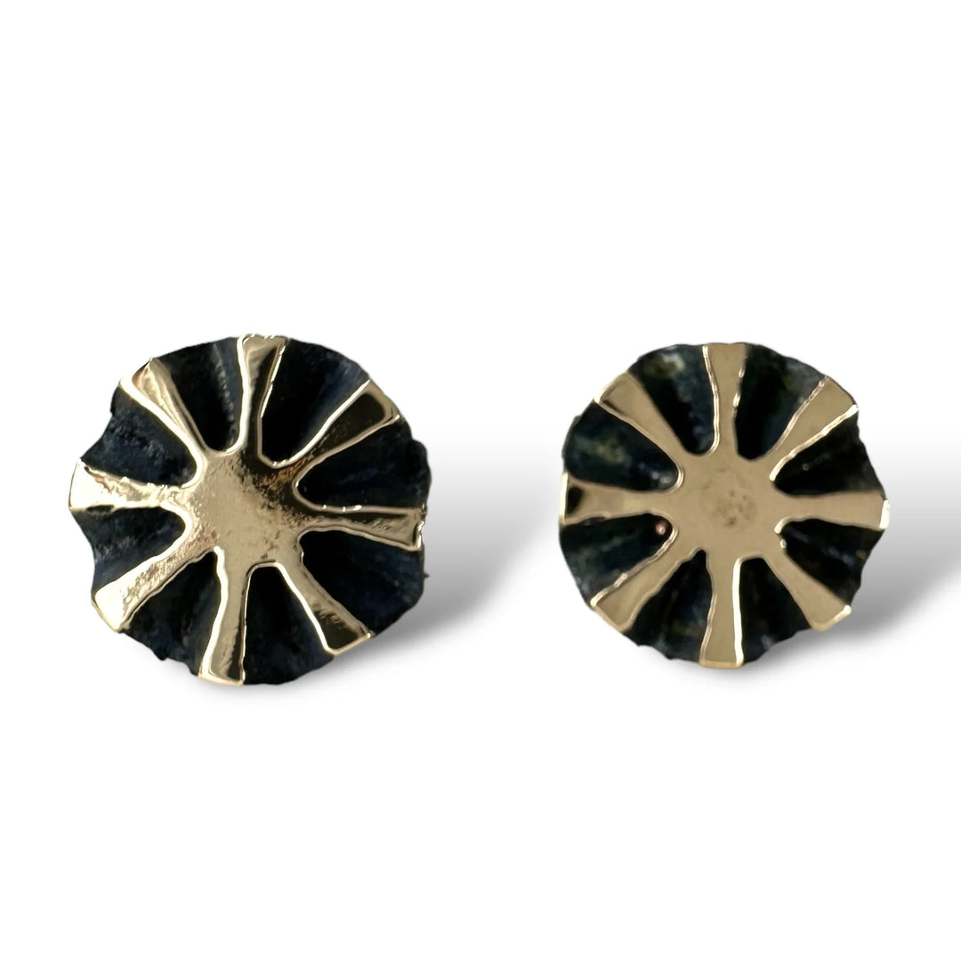 Warm Pinecone Sun Stud Earrings