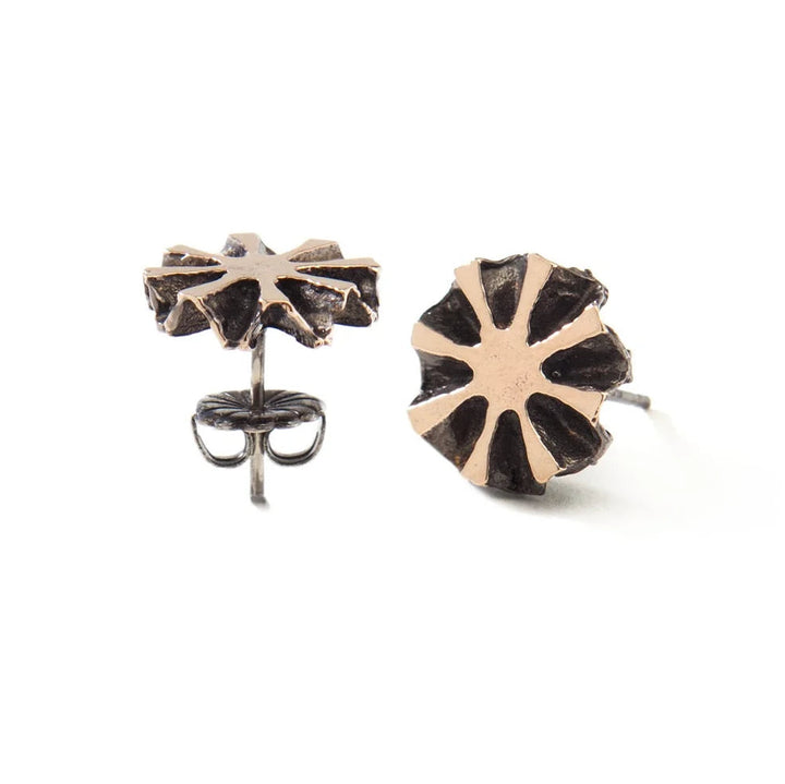 Warm Pinecone Sun Stud Earrings