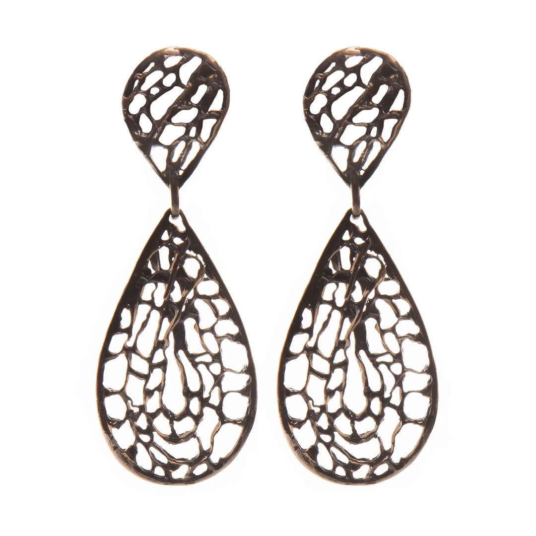 Warm Sea Fan Medium Dangle Earrings
