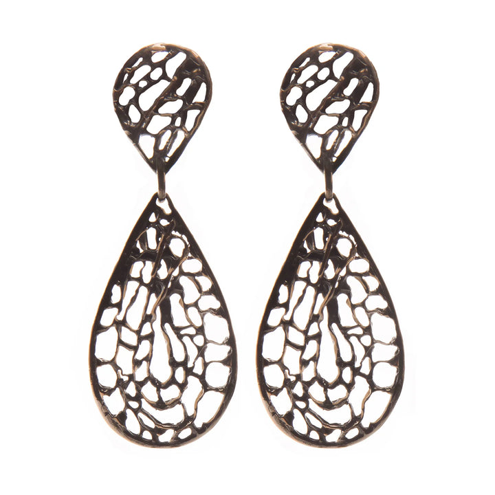 Warm Sea Fan Medium Dangle Earrings