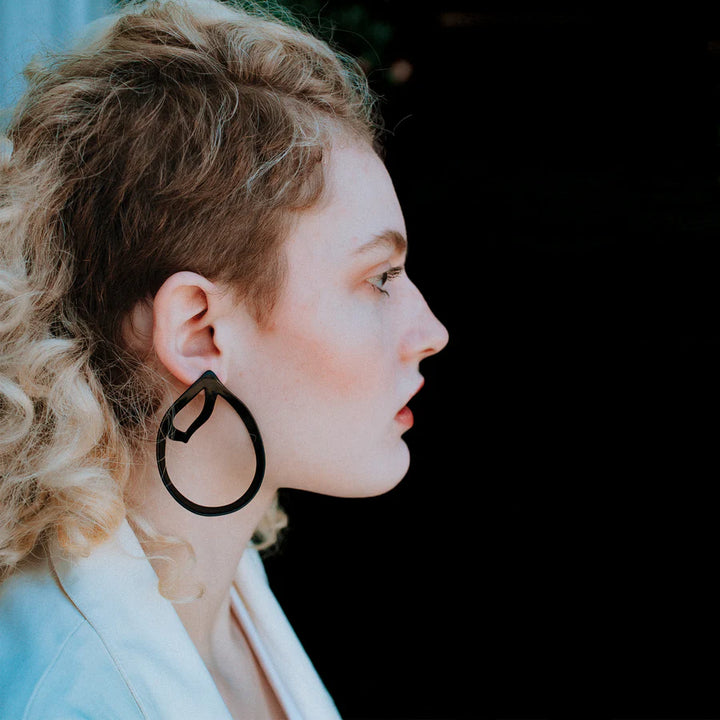 Open Weave Winged Hoop Earring