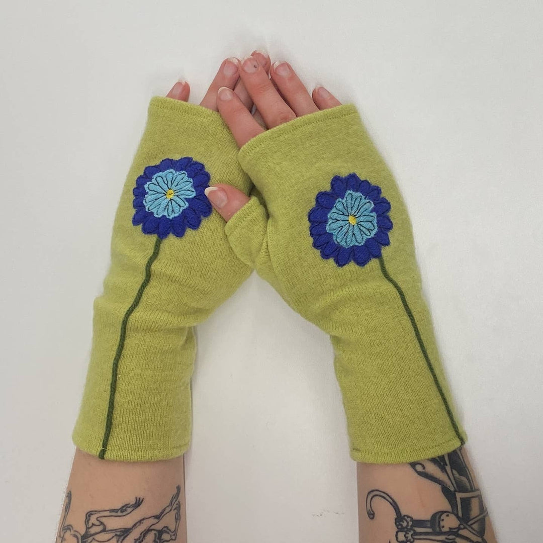 Fingerless Cashmere Gloves-Zinnia