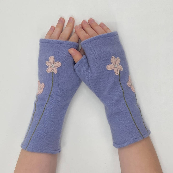 Fingerless Cashmere Gloves-Wildflower