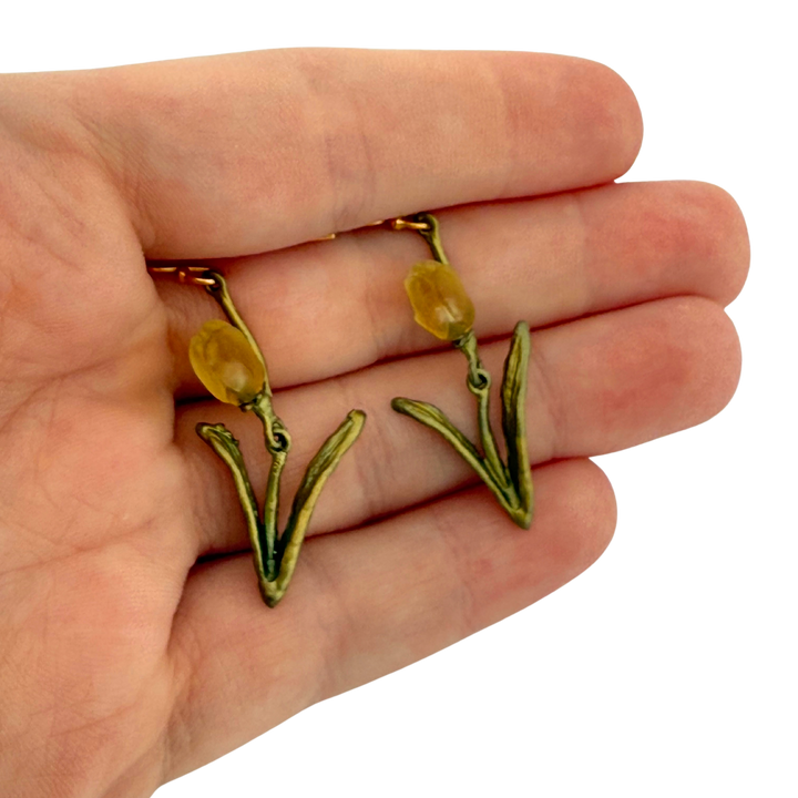 Tulip Wire Earrings (Yellow)