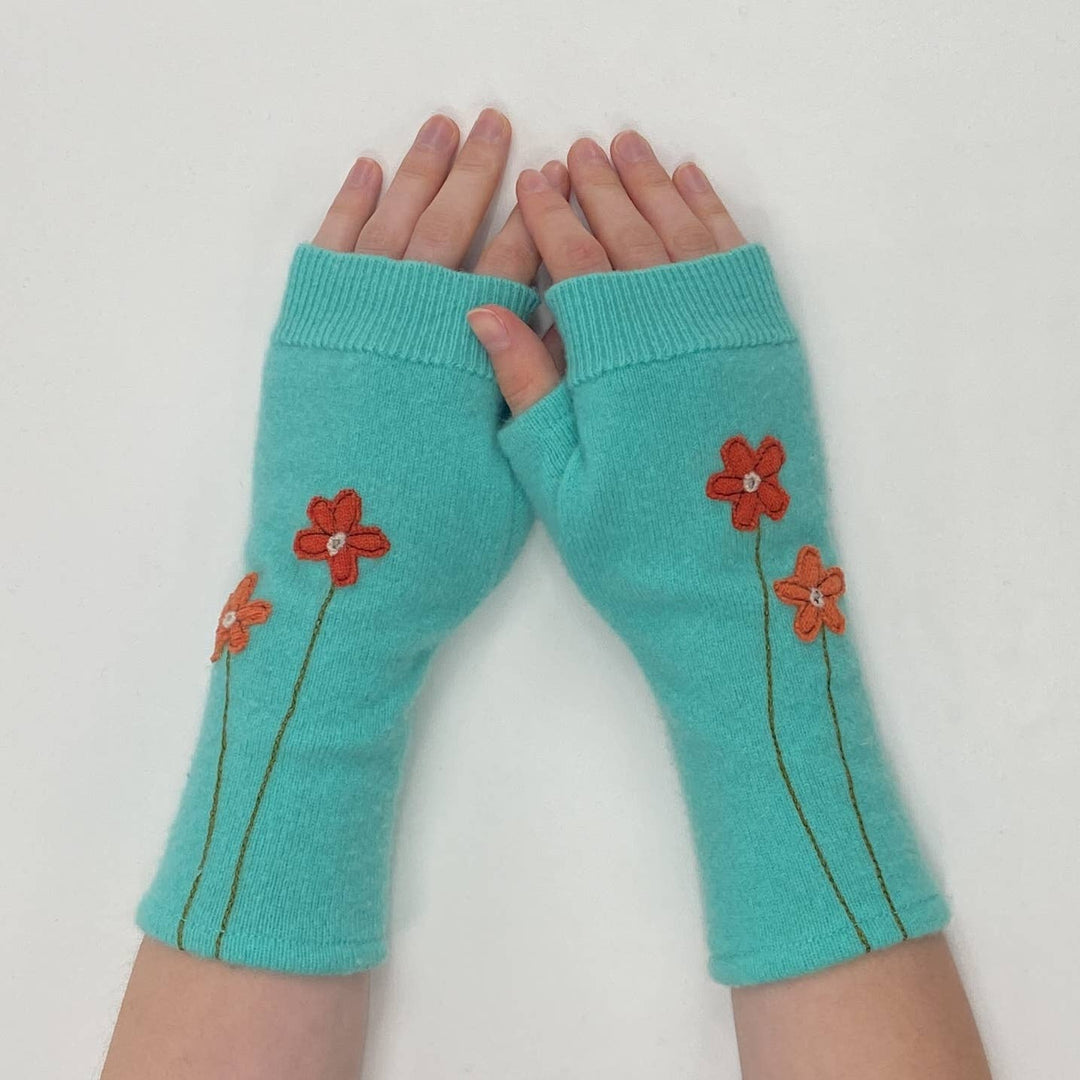 Fingerless Cashmere Gloves-Wildflower