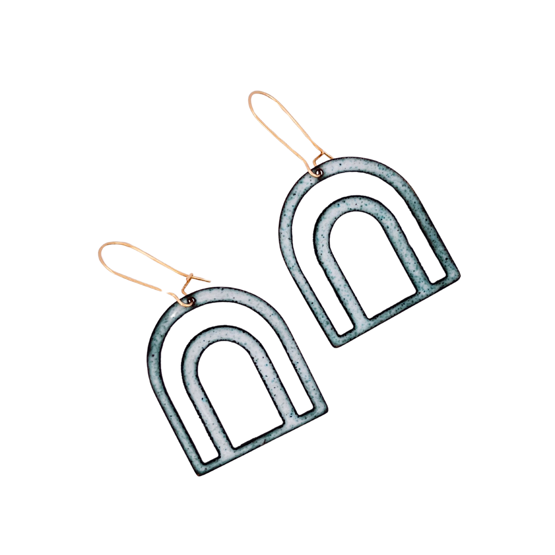 Enameled Bow Earrings