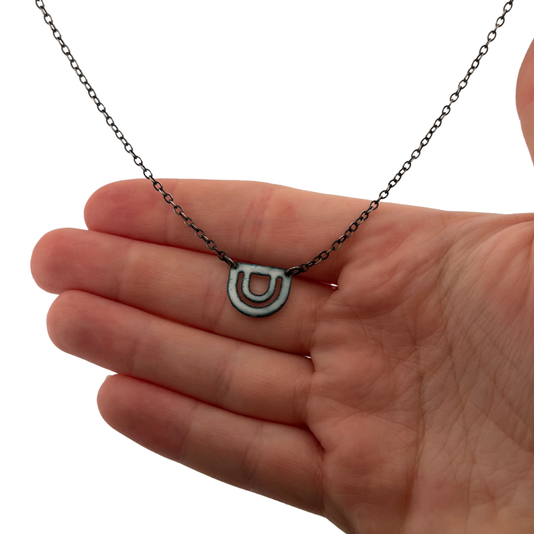 Enameled Mini Bow Necklace