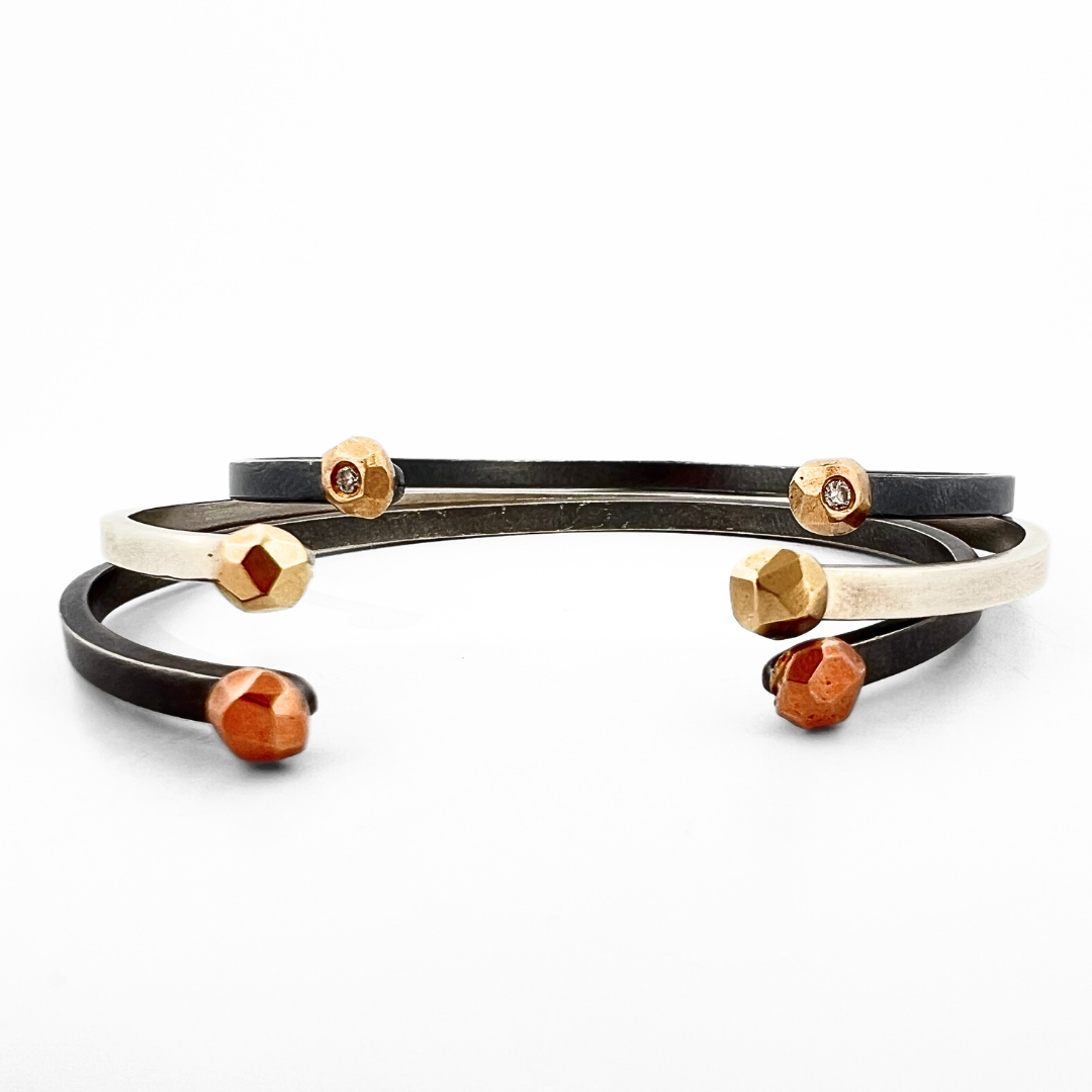 Nugget Cuff Bracelet with diamonds