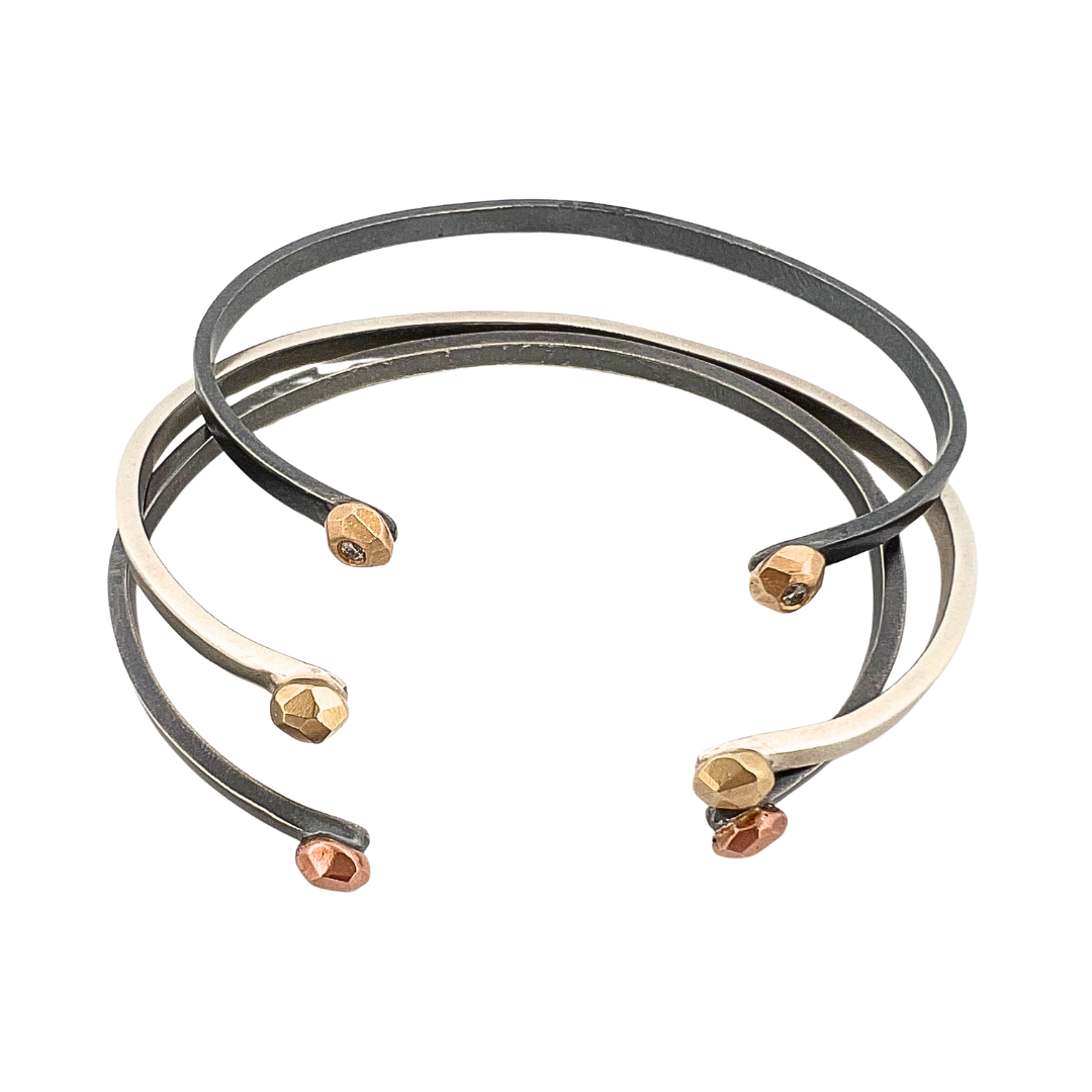 Nugget Cuff Bracelet with diamonds