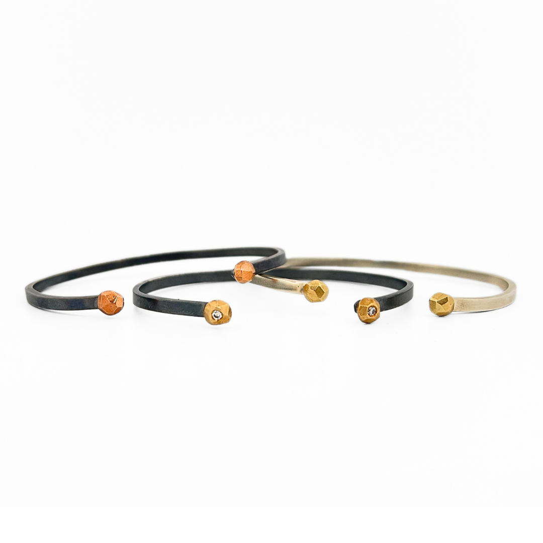 Nugget Cuff Bracelet with diamonds