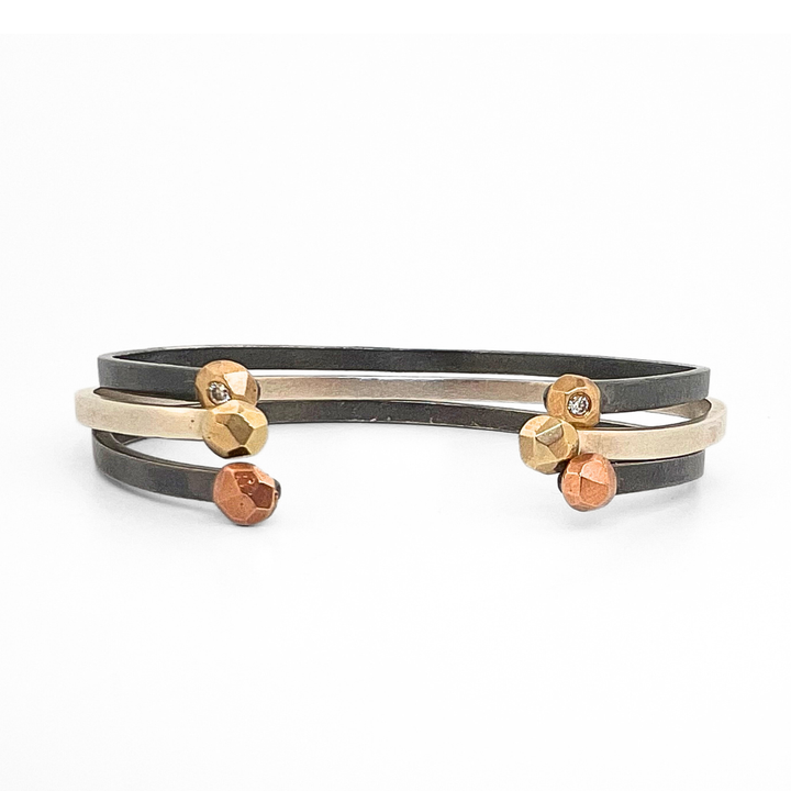 Nugget Cuff Bracelet with diamonds