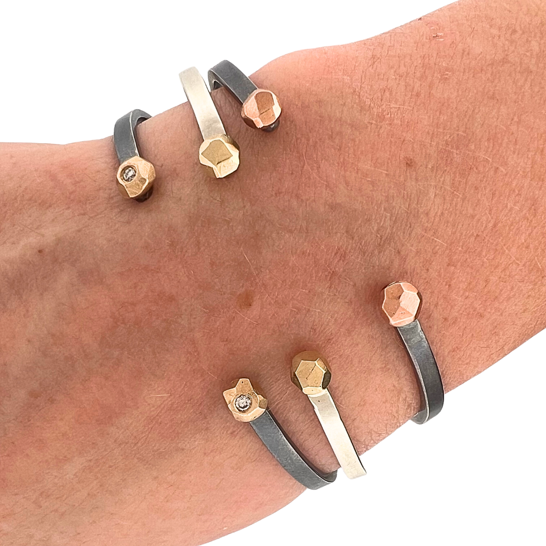 Nugget Cuff Bracelet with diamonds