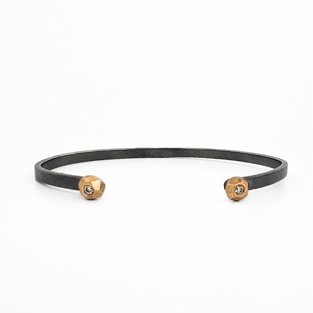 Nugget Cuff Bracelet with diamonds