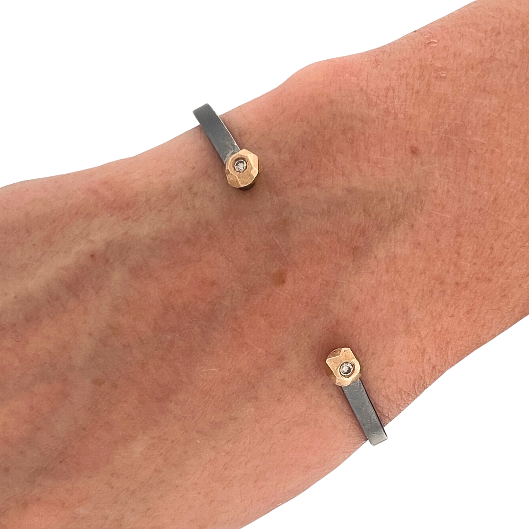 Nugget Cuff Bracelet with diamonds