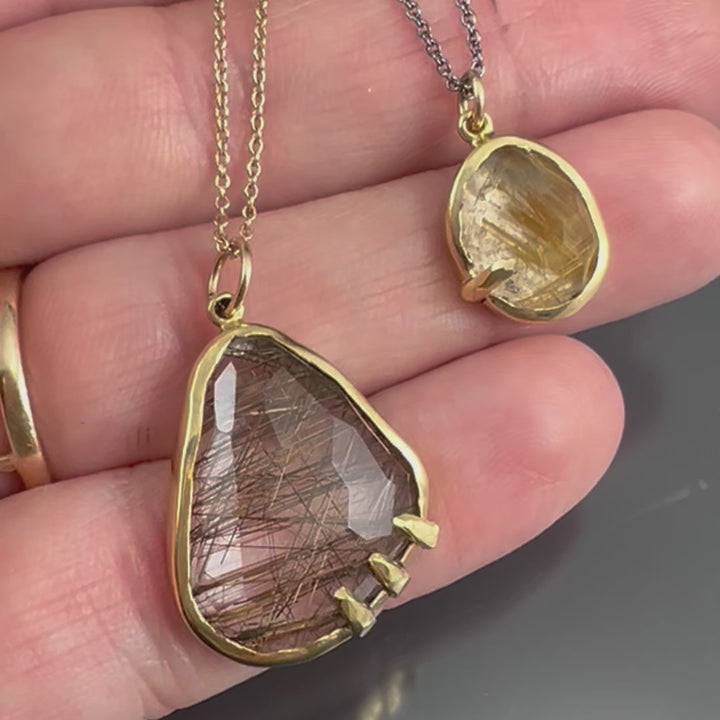 Rutile Quartz Rose Cut Pendant