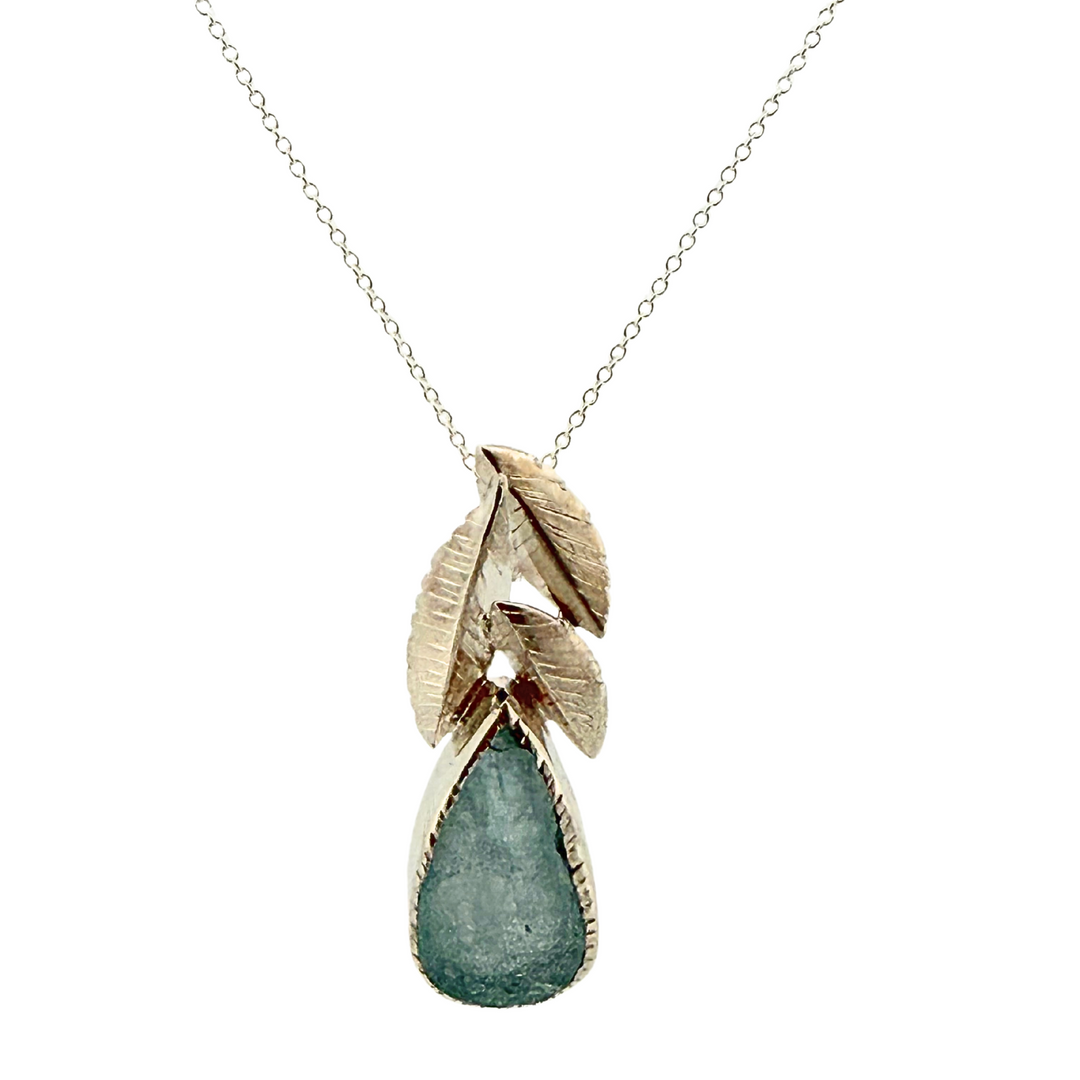Raw Aquamarine - Bloom Pendant