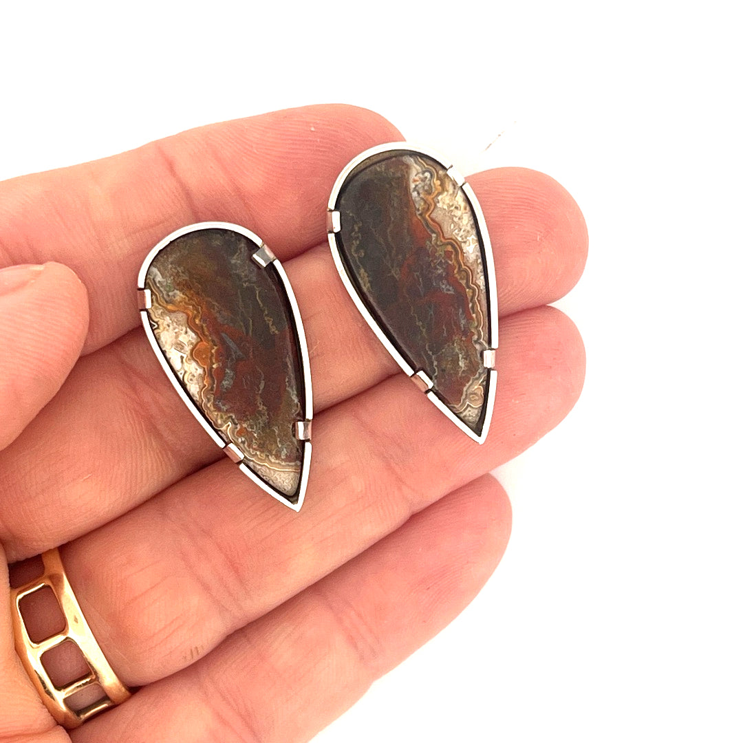 XL Jasper Stud Earrings