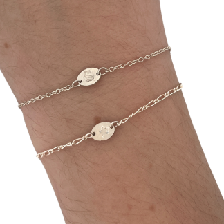 Oval Stamped Letter Charm Permanent Jewelry