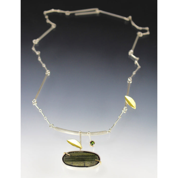 Full view of Green Tourmaline - Branch Necklace.