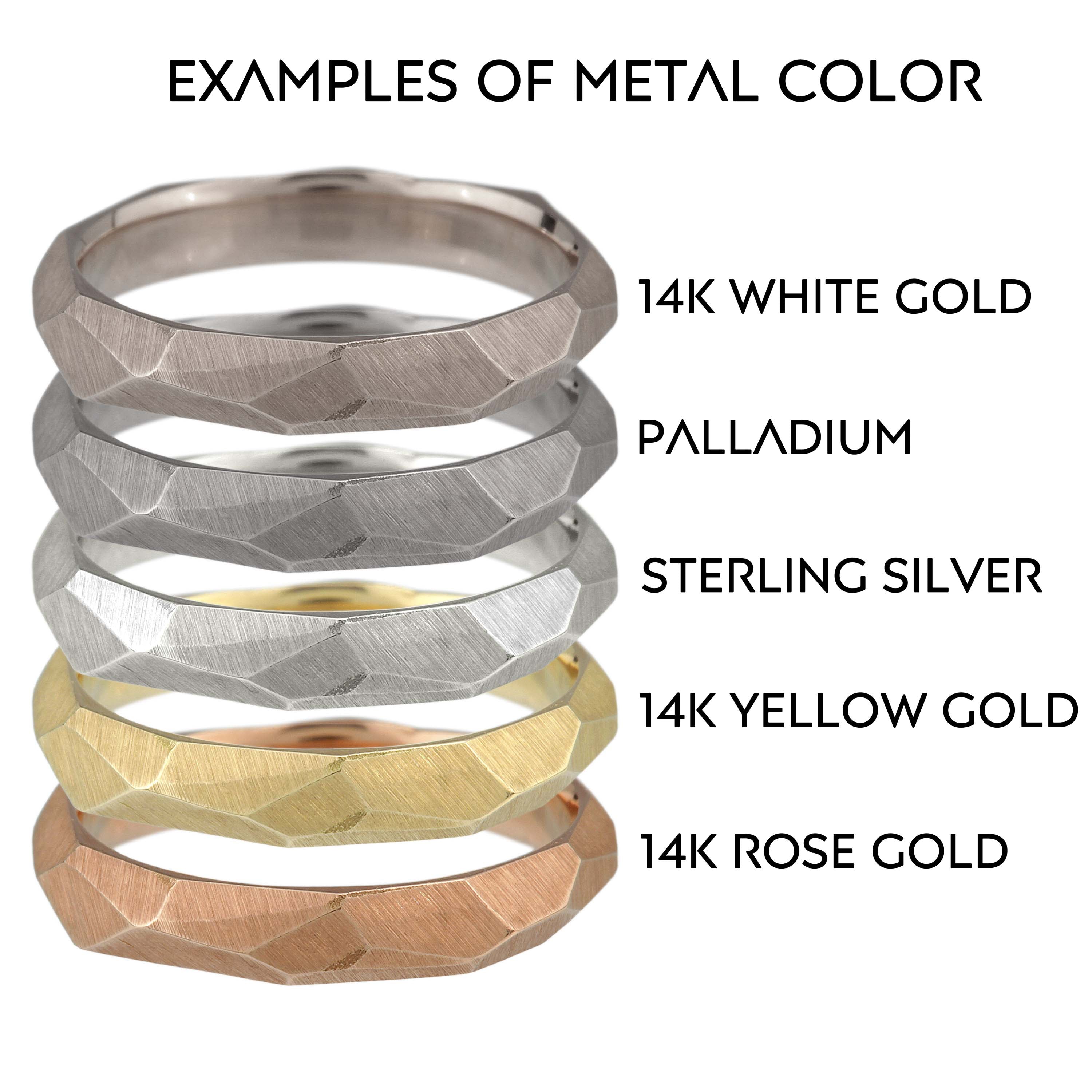 Men's Facet Ring - 4mm wide - white, yellow or rose gold
