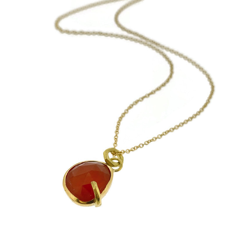 18k gold and Carnelian necklace by Danielle Miller