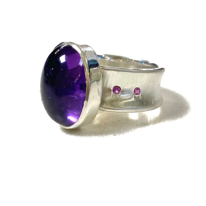 Amethyst and Pink Sapphire Valley Ring