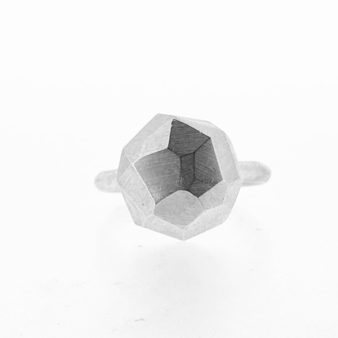 Full frontal view of faceted Large Dome Ring.